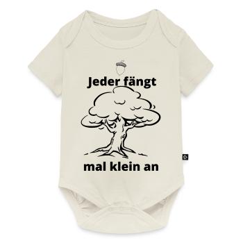 Jeder fängt mal klein an - Baby Premium Kurzarmbody - Naturweiß - Vorne