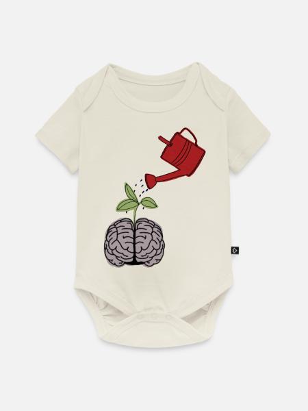 Wachse und gedeihe - Baby Premium Kurzarmbody - Naturweiß