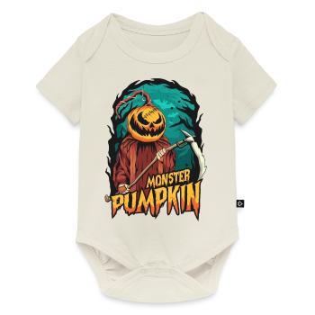 Halloween Pumpkin Horror - Baby Premium short-sleeve bodysuit - off white - Front