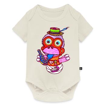 Baby Affe - Baby Premium Kurzarmbody - Naturweiß - Vorne
