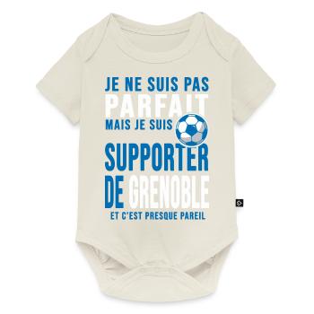 supporter football Grenoble humour foot grenoblois - Body à manches courtes Premium Bébé - blanc cassé - Devant