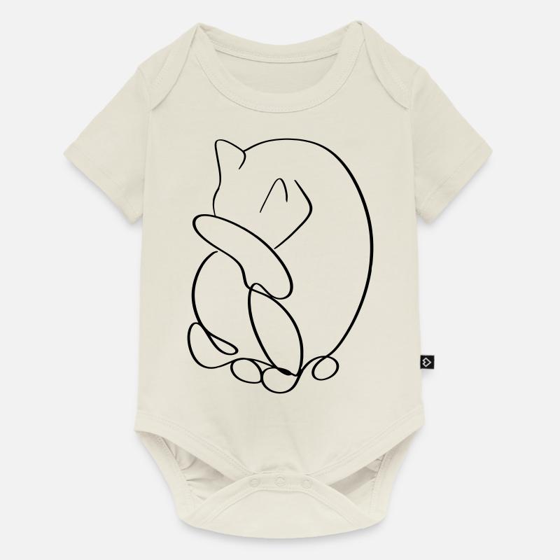 Katze - Baby Premium Kurzarmbody - Naturweiß