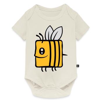 Carré petite abeille mignonne - Body à manches courtes Premium Bébé - blanc cassé - Devant