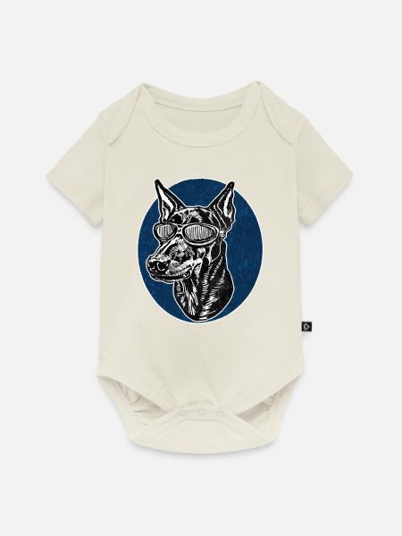 Dobermann Deluxe - Baby Premium Kurzarmbody - Naturweiß