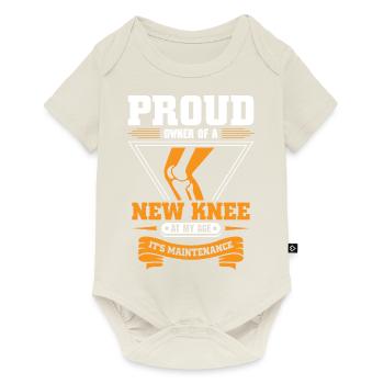 Proud Owner of a new Knee - Baby Premium Kurzarmbody - Naturweiß - Vorne