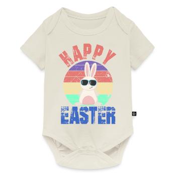 Frohe Ostern - Happy Easter - Osterhase - Baby Premium Kurzarmbody - Naturweiß - Vorne