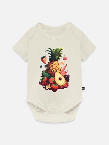 Fruchtrepublik - Baby Premium Kurzarmbody - Naturweiß
