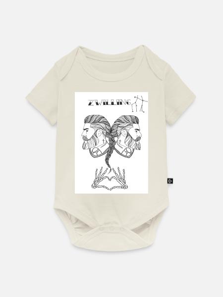 Zwilling - Baby Premium Kurzarmbody - Naturweiß