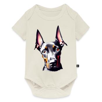 Doberman Doberman chiot Doberman chien dresseur - Body à manches courtes Premium Bébé - blanc cassé - Devant