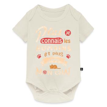 J aime mon chat - Body à manches courtes Premium Bébé - blanc cassé - Devant