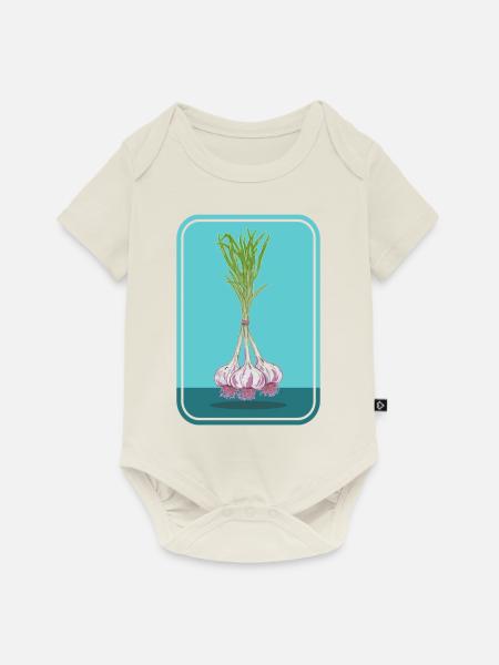 Bund Knoblauch - Baby Premium Kurzarmbody - Naturweiß