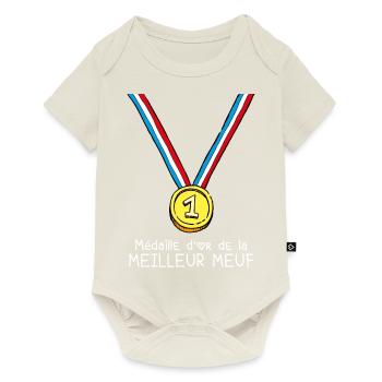 T-shirt Médaille d'or de la meilleure meuf - Body à manches courtes Premium Bébé - blanc cassé - Devant