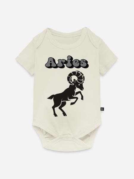 Aries - Baby Premium Kurzarmbody - Naturweiß