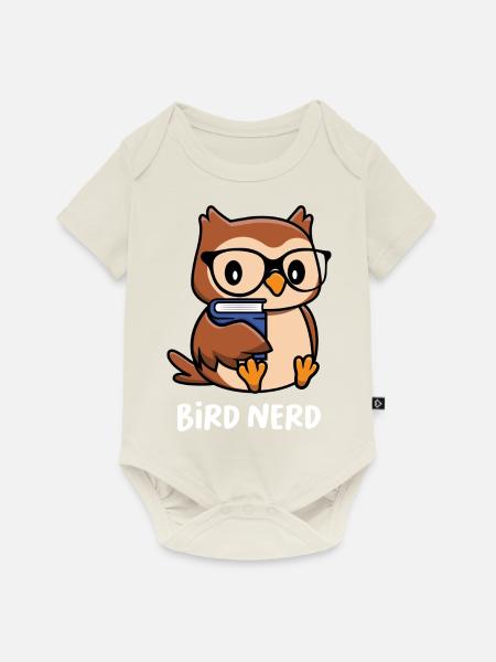 Eule Bird Nerd - Baby Premium Kurzarmbody - Naturweiß