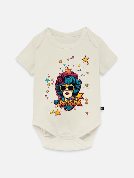 Rock´n´Roll - Baby Premium Kurzarmbody - Naturweiß