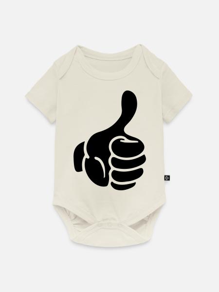 hand thumb like comic - Baby Premium Kurzarmbody - Naturweiß