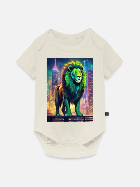 Löwe Digital - Baby Premium Kurzarmbody - Naturweiß