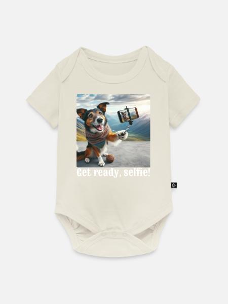 Mach dich bereit, Selfie-3 - Baby Premium Kurzarmbody - Naturweiß