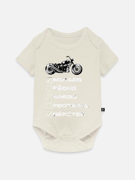 Biker-Design - Baby Premium Kurzarmbody - Naturweiß