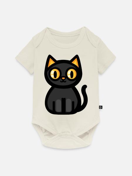 Katze Halloween Kater - Baby Premium Kurzarmbody - Naturweiß