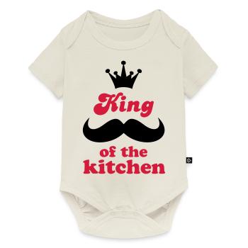 Tablier de cuisine avec dicton amusant - Body à manches courtes Premium Bébé - blanc cassé - Devant