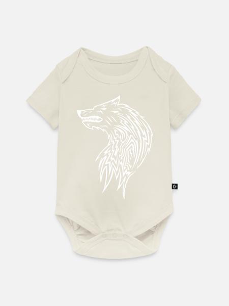 Wolf Tribal - Baby Premium Kurzarmbody - Naturweiß