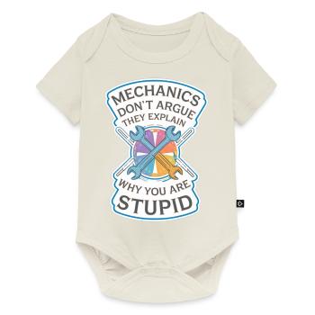 Mechanics Explain Why You Are Stupid 8 - Baby Premium Kurzarmbody - Naturweiß - Vorne
