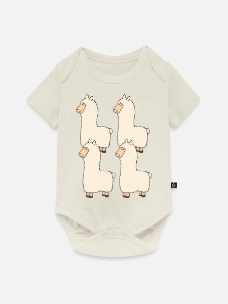 lama viererpack - Baby Premium Kurzarmbody - Naturweiß