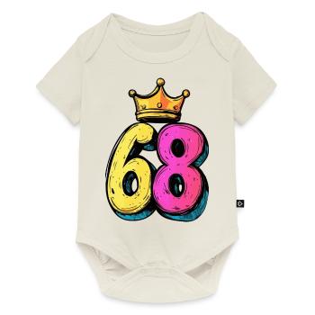 68 Nombre Couronne - Body à manches courtes Premium Bébé - blanc cassé - Devant