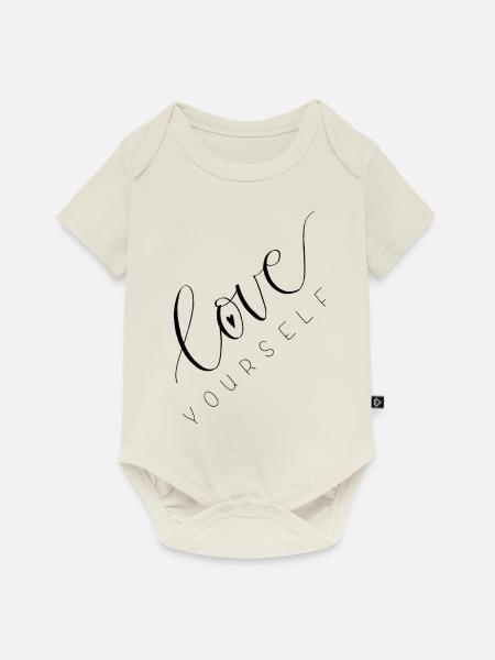 Love Yourself - Baby Premium Kurzarmbody - Naturweiß