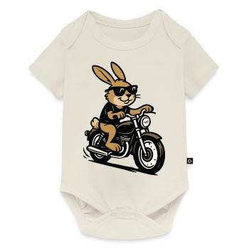 hase biker - Baby Premium Kurzarmbody - Naturweiß - Vorne