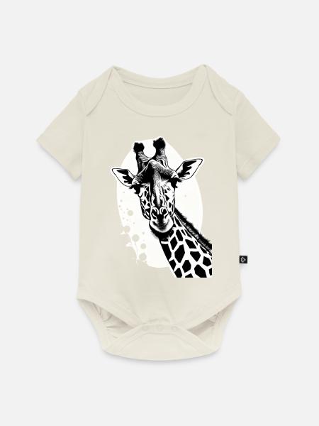 Giraffe im Tattoo Style - Baby Premium Kurzarmbody - Naturweiß