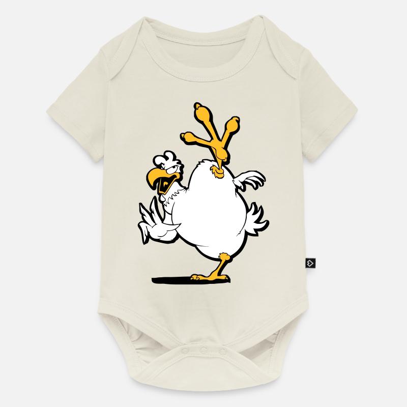 kung_fu_chicken - Body à manches courtes Premium Bébé - blanc cassé