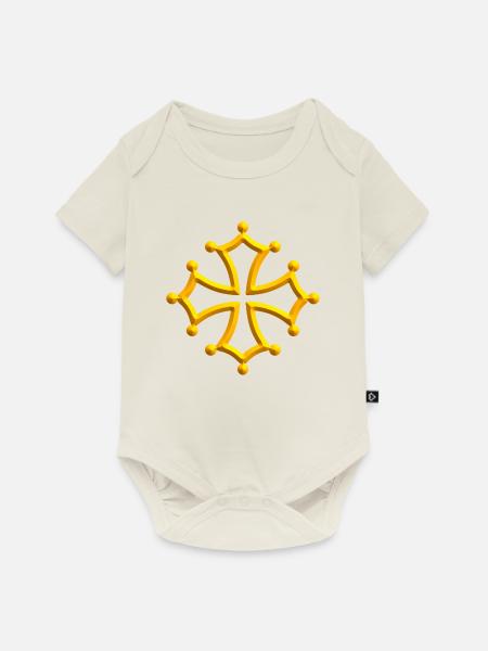 occitania Quer - Baby Premium Kurzarmbody - Naturweiß