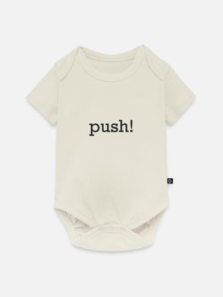 Push - Baby Premium Kurzarmbody - Naturweiß