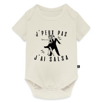 J peux pas j ai Salsa idée cadeau t-shirt - Body à manches courtes Premium Bébé - blanc cassé - Devant