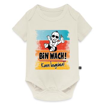 Baby Geschrei Sprüche Durchschlafen Ausschlafen - Baby Premium Kurzarmbody - Naturweiß - Vorne