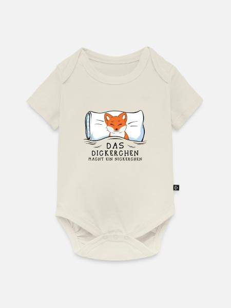 Dickerchen macht Nickerchen Fuchs - Baby Premium Kurzarmbody - Naturweiß