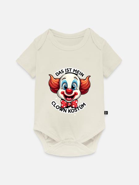 Karneval Clown Kostüm Fasching Fastnacht - Baby Premium Kurzarmbody - Naturweiß
