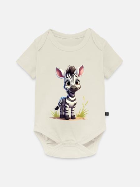 Niedliches Zebra - Baby Premium Kurzarmbody - Naturweiß
