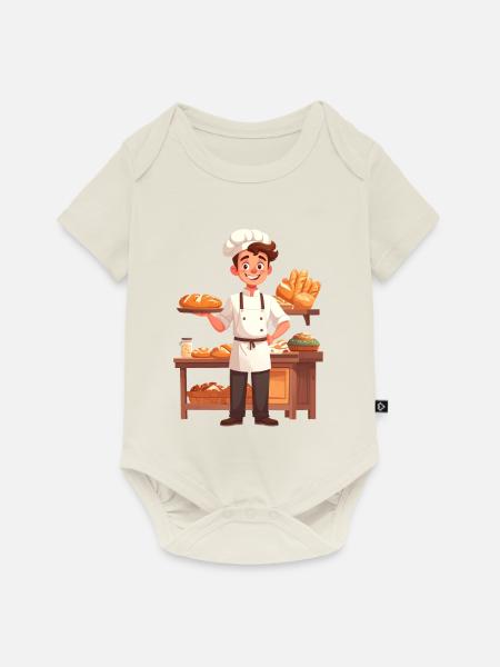 Bäcker - Baby Premium Kurzarmbody - Naturweiß