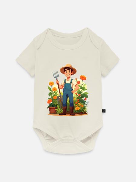 Gärtner - Baby Premium Kurzarmbody - Naturweiß