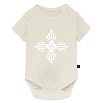 croix basque - lauburu 52 - Body à manches courtes Premium Bébé - blanc cassé - Devant