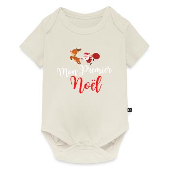père noel bébé cadeau - Body à manches courtes Premium Bébé - blanc cassé - Devant