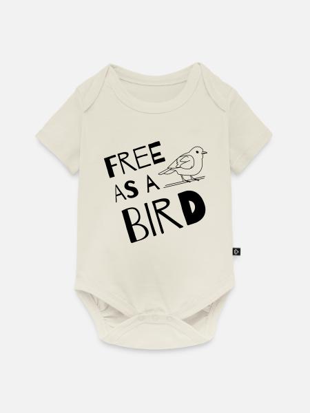 Free as a Bird - Baby Premium Kurzarmbody - Naturweiß