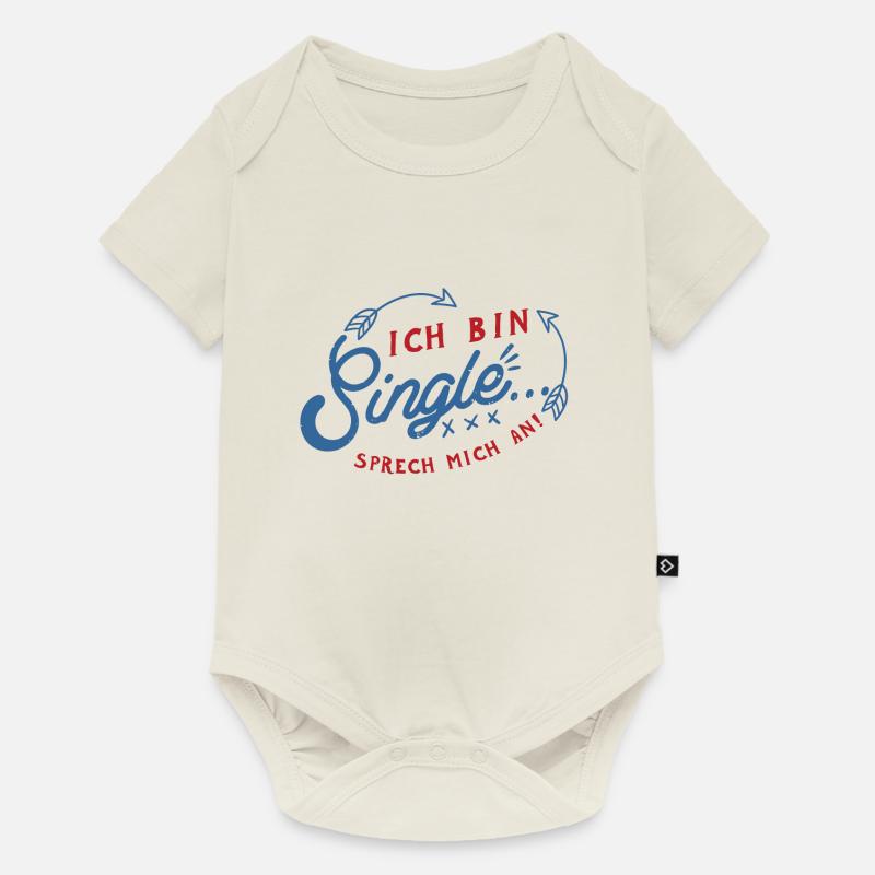 Ich bin Single - Baby Premium Kurzarmbody - Naturweiß