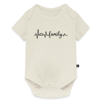 I love my family Herzschlag Vater Mutter Kind Herz - Baby Premium Kurzarmbody - Naturweiß - Vorne