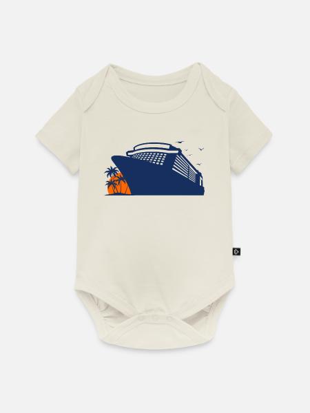 Kreuzfahrt, Kreuzfahrtschiff, Schiffsreise - Baby Premium Kurzarmbody - Naturweiß