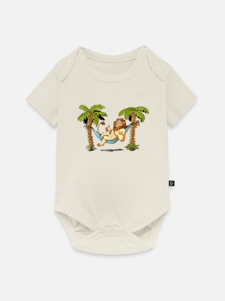 Maskotti Artur - Relaxing - Baby Premium Kurzarmbody - Naturweiß