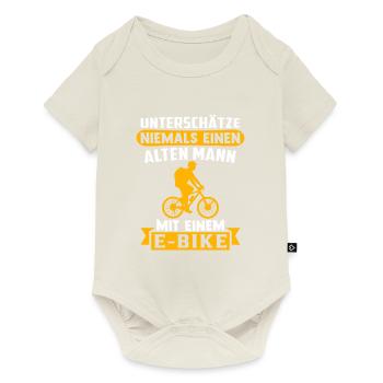 alten mann mit einem e-bike - Baby Premium Kurzarmbody - Naturweiß - Vorne